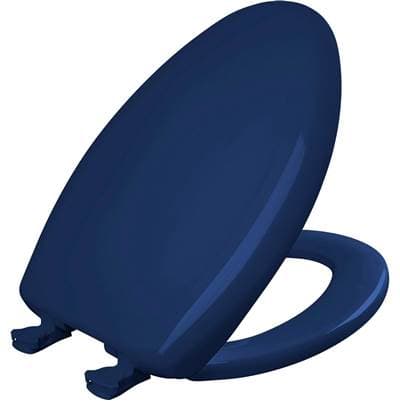 1200SLOWT Bemis Classic Colors Elongated Plastic Toilet Seat in Colonial Blue Featuring Stay-Tite Seat Fastening System, Whisper-Close, and Easy-Clean by Bemis