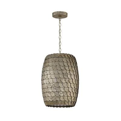 12'' W x 17'' H 1-Light Pendant in Grecian Luster with Handcrafted Disc Design and Real Alabaster Diffuser by Capital Lighting