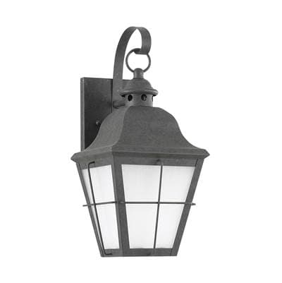 Chatham Traditional 1-Light Led Medium Outdoor Exterior Wall Lantern Sconce In Oxidized Bronze Finish With Frosted Seeded Glass Panels by Generation Lighting