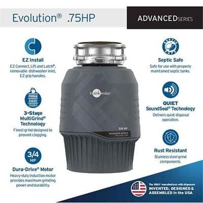 Evolution .75HP Garbage Disposal by InSinkErator