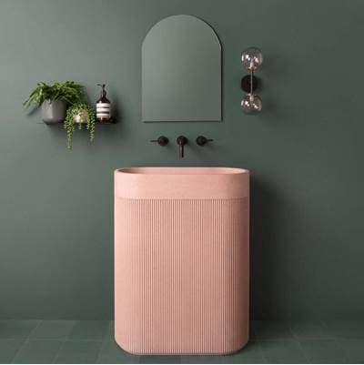 Aura Pedestal Complete Pedestal Bathroom Sinks by Kast Concrete Basins