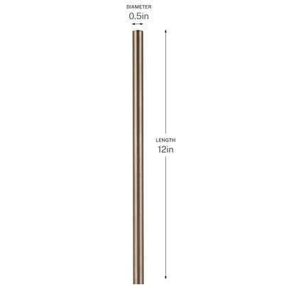 12'' Accessory Stem In Lacquered Bronze by Kichler Lighting
