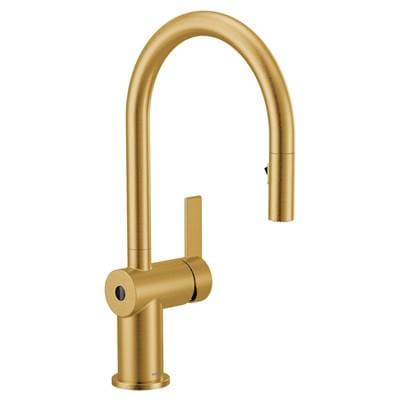 Cia Touchless 1-Handle Pull-Down Sprayer Kitchen Faucet with MotionSense Wave and Power Clean in Brushed Gold by Moen