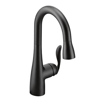 Arbor One Handle High Arc Pulldown Bar Faucet with Reflex, Matte Black by Moen
