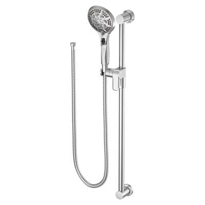 5-Function Massaging Handshower with Toggle Pause, Includes 30-Inch Slide Bar and 69-Inch Hose, Chrome by Moen