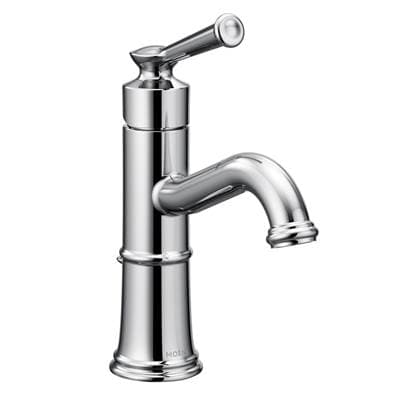 Belfield One-Handle Bathroom Sink Faucet with Drain Assembly and Optional Deckplate, Chrome by Moen