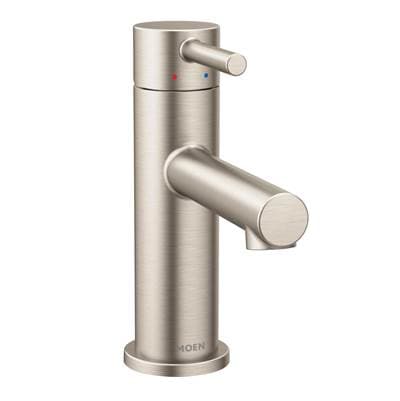 Align One-Handle Modern Bathroom Faucet with Drain Assembly and Optional Deckplate, Brushed Nickel by Moen