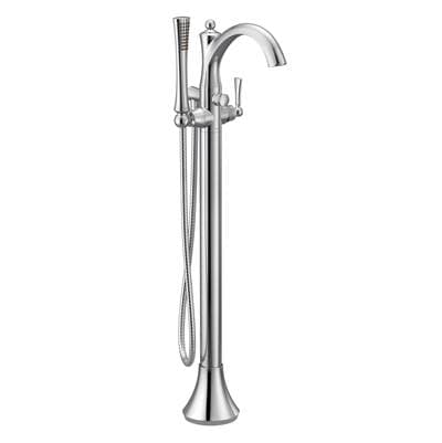 Wynford One-Handle Freestanding Floor Mount Tub Filler with Handshower, Includes Interchangeable Handle, Chrome by Moen