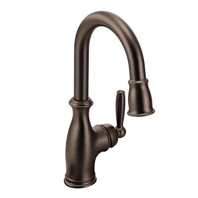 Brantford One-Handle High-Arc Pulldown Bar Faucet with Reflex and Power Clean, Oil Rubbed Bronze by Moen