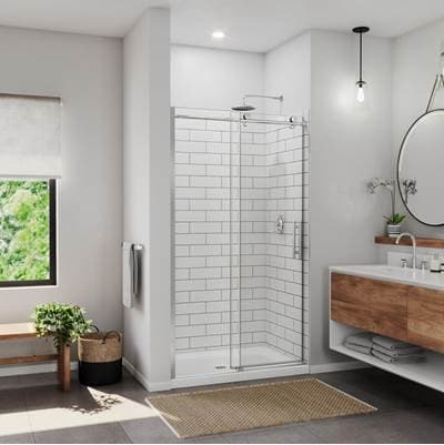 Ibiza 45-47 x 78 in. 8mm Sliding Shower Door for Alcove Installation with Clear glass in Chrome by Maax