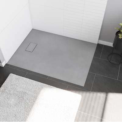 Stonea 4836 Solid Surface Universal Shower Base in Grey with End Drain by Maax