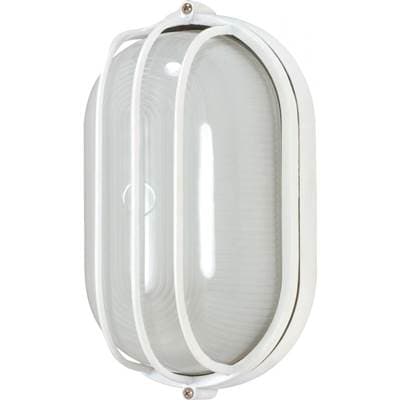 1 Light 10'' Oval Cage Bulk Head by Nuvo