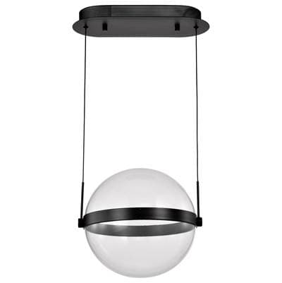 Arvada; 12 Inch LED Pendant; Matte Black; Silk Screened Acrylic Lens by Nuvo