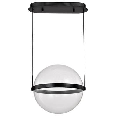 Arvada; 16 Inch LED Pendant; Matte Black; Silk Screened Acrylic Lens by Nuvo