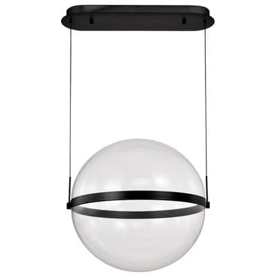 Arvada; 20 Inch LED Pendant; Matte Black; Silk Screened Acrylic Lens by Nuvo