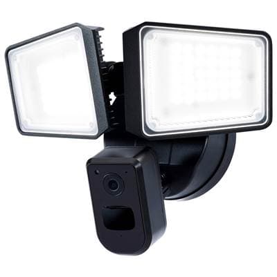 36 Watt Rectangular Outdoor SMART Security Light with Camera; Starfish Enabled; Tunable White; Black Finish by Nuvo