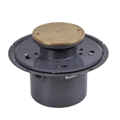 6 In. Pvc Adjustable Cleanout W/6 In. Brass Cover Ring by Oatey