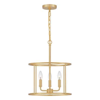 Quoizel pendant 3 light aged brass