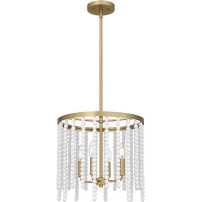 Pendant 4 Lights Aged Brass by Quoizel