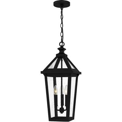 Boulevard 3-Light Matte Black Outdoor Hanging Lantern by Quoizel