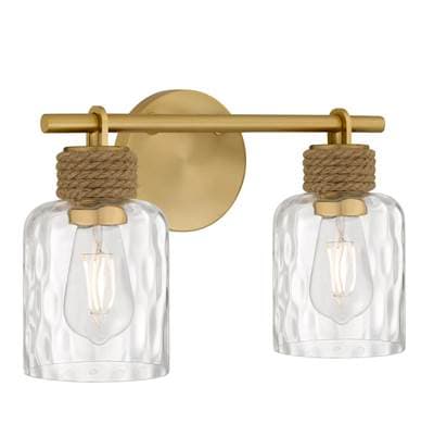 Baltic 2-Light Brushed Gold Vanity Light by Quoizel