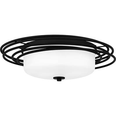 Flush mount 2 lights matte black. by Quoizel
