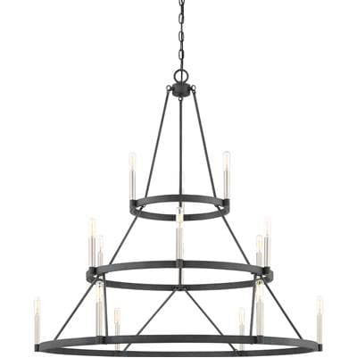 12 Lgt Chandelier Mottled Black by Quoizel