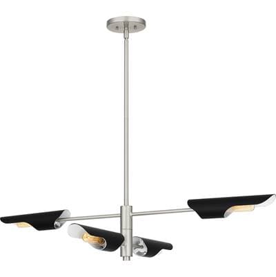 Linear Chandelier 4 Lights Brushed Nicke by Quoizel