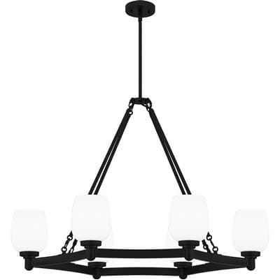 Linear chandelier 6 lights matte black by Quoizel