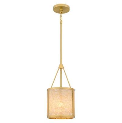 Stoneland 1-Light Brushed Gold Mini Pendant by Quoizel