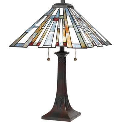 Table Lamp Tiffany 2 Light Valiant Bronz by Quoizel