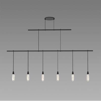 48'' 2-Tier Linear with Crystal Teardrop Luminaires by Sonneman