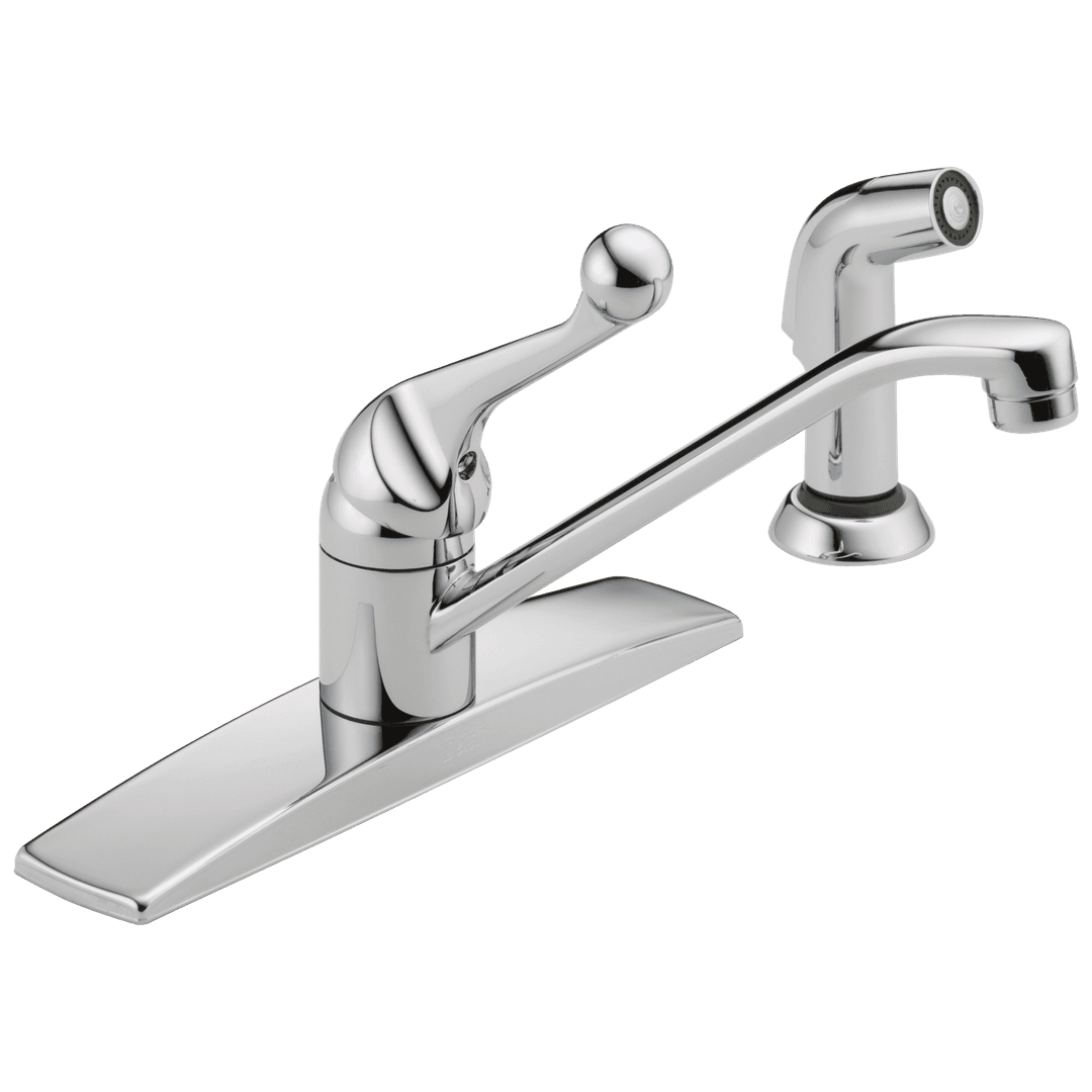 134 / 100 / 300 / 400 Series Single Handle Kitchen Faucet with Spray by Delta Faucet