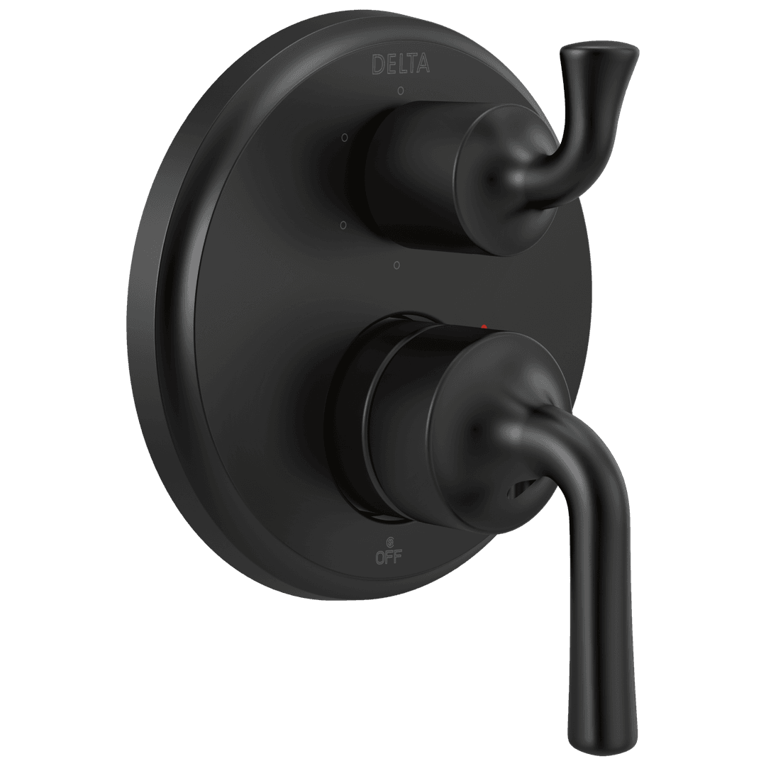 Delta Faucet KayraE Two-Handle Monitor 14 Series Valve Trim with 6-Setting Integrated Diverter - Matte Black by Delta Faucet