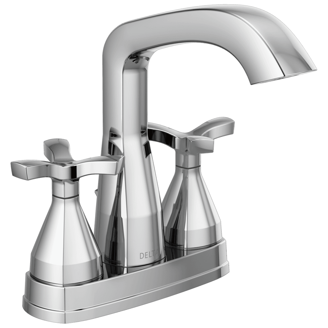 Delta Faucet Stryke Two Handle Centerset Bathroom Faucet with Pop-up Drain - Lumicoat Chrome by Delta Faucet