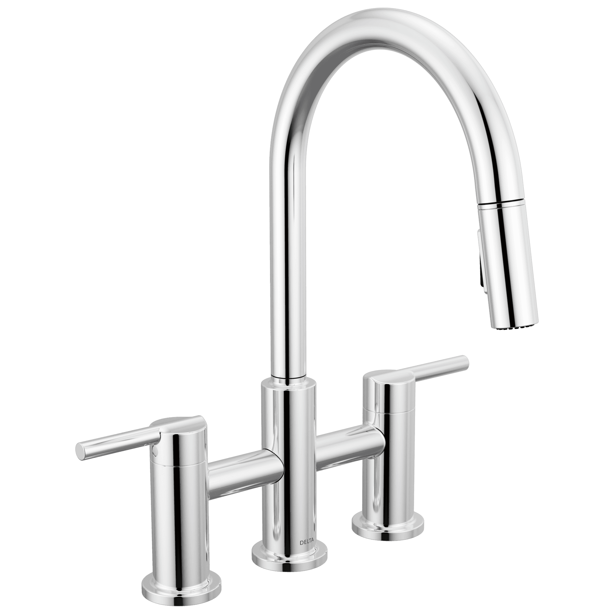 Delta Faucet NicoliE Two Handle Pull-Down Bridge Kitchen Faucet - Chrome by Delta Faucet
