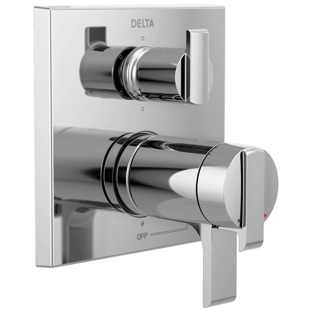 Ara Angular Modern TempAssure 17T Series Valve Trim with 6-Setting Integrated Diverter by Delta Faucet