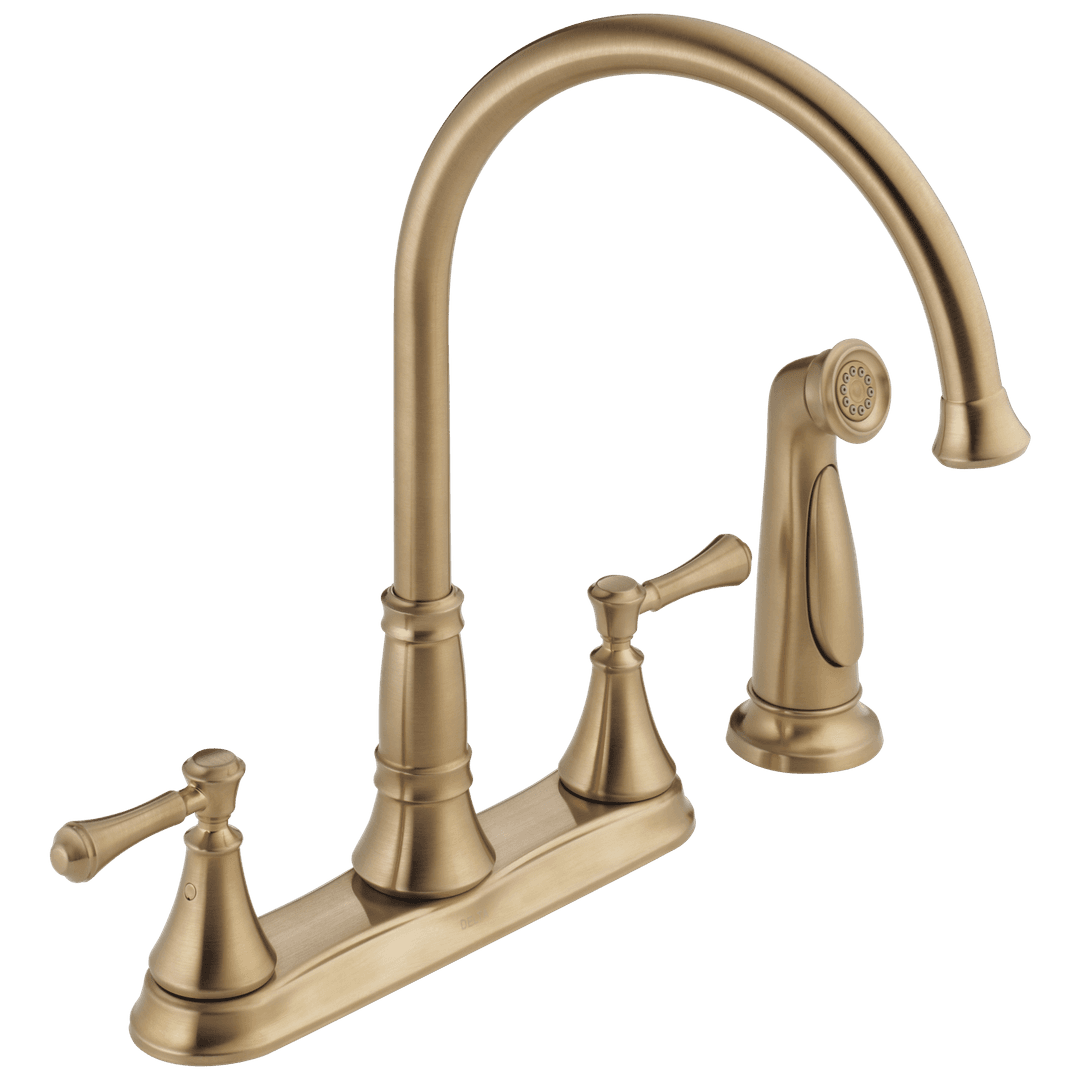 Delta Faucet CassidyE Two Handle Kitchen Faucet with Spray - Champagne Bronze by Delta Faucet