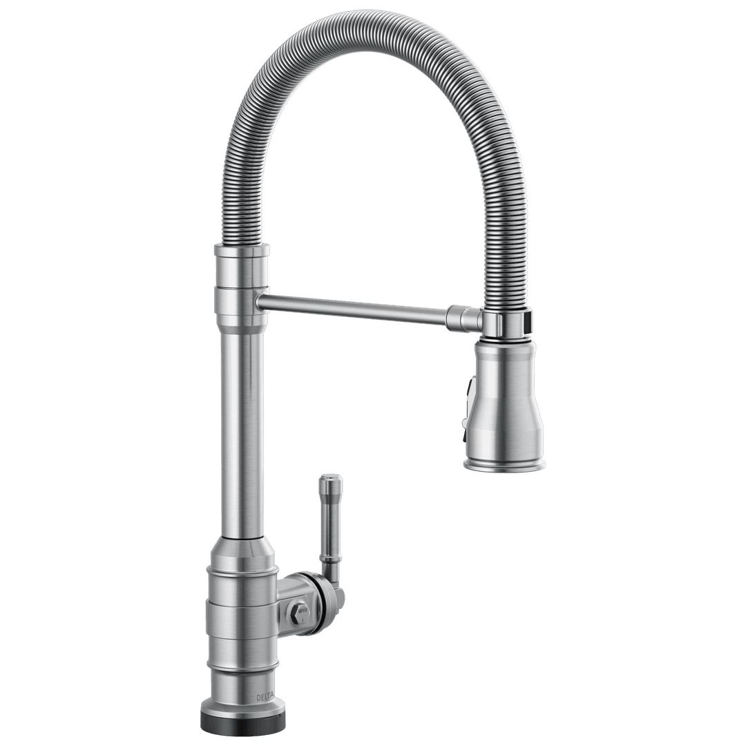 BroderickE Touch2O Technology Kitchen Faucet with Touchless Technology - Arctic Stainless by Delta Faucet