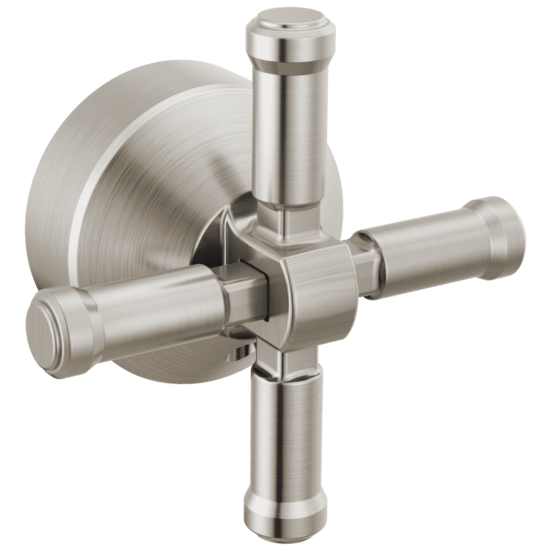 BroderickE Free Standing Tub Filler Handle Kit-Cross - Lumicoat Stainless by Delta Faucet
