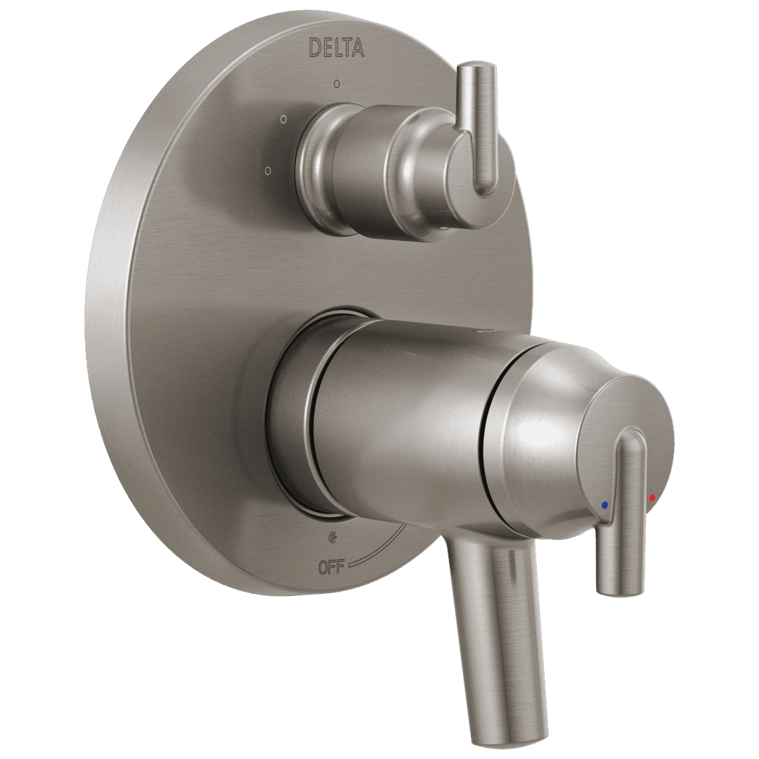 Delta Faucet Trinsic Contemporary Two Handle TempAssure 17T Series Valve Trim with 3-Setting Integrated Diverter - Stainless by Delta Faucet