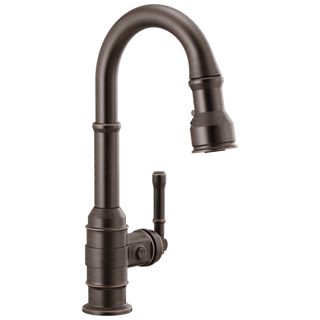 BroderickE Single Handle Pull-Down Bar/Prep Faucet - Venetian Bronze by Delta Faucet
