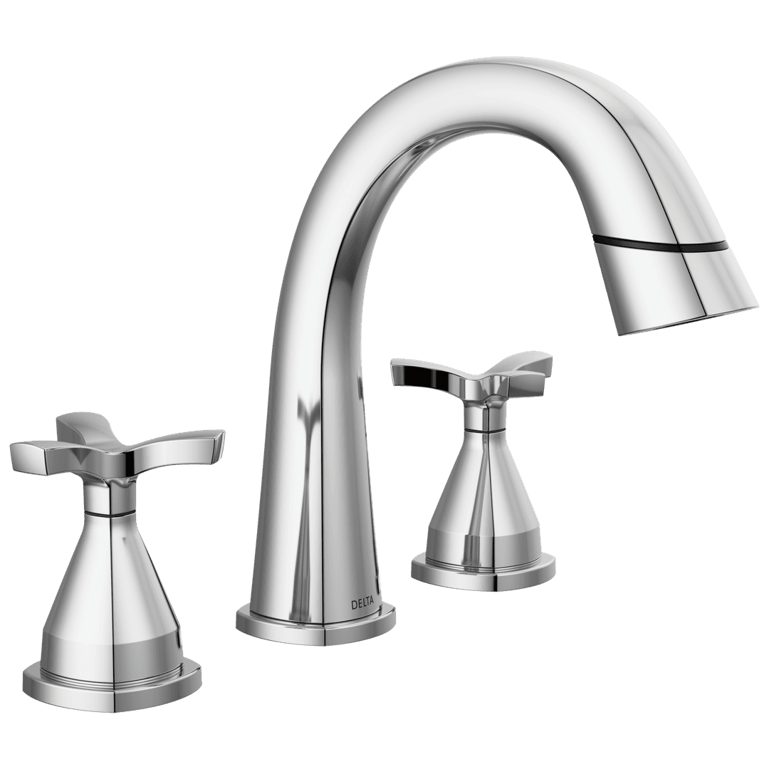 Delta Faucet Stryke Two Handle Widespread Pull Down Bathroom Faucet - Lumicoat - Chrome by Delta Faucet