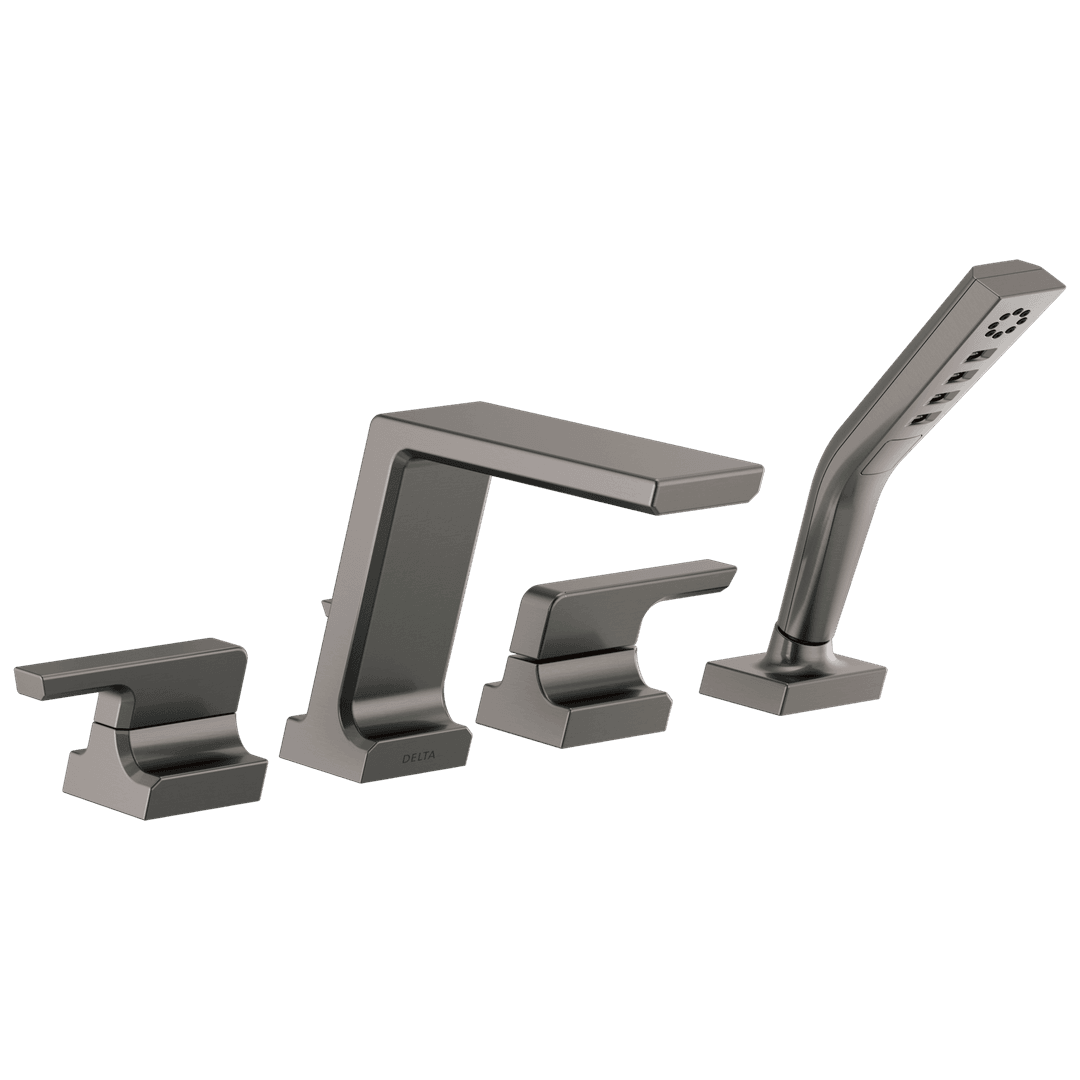 Delta Faucet Pivotale Roman Tub With Hand Shower Trim - Lumicoat Black - Stainless by Delta Faucet
