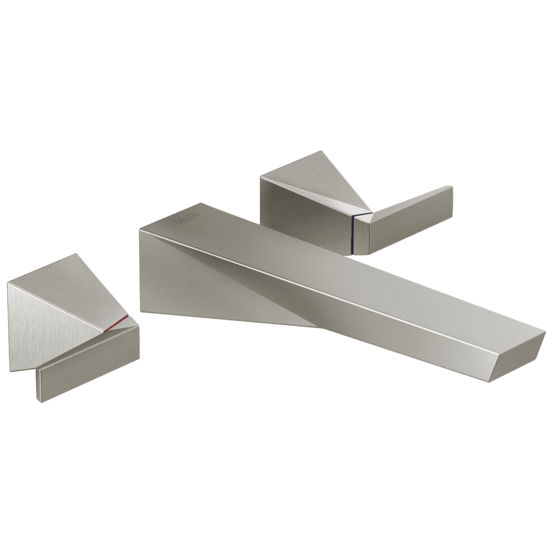 Delta Faucet TrillianE Two Handle Wall Mount Bathroom Faucet Trim - Lumicoat Stainless by Delta Faucet