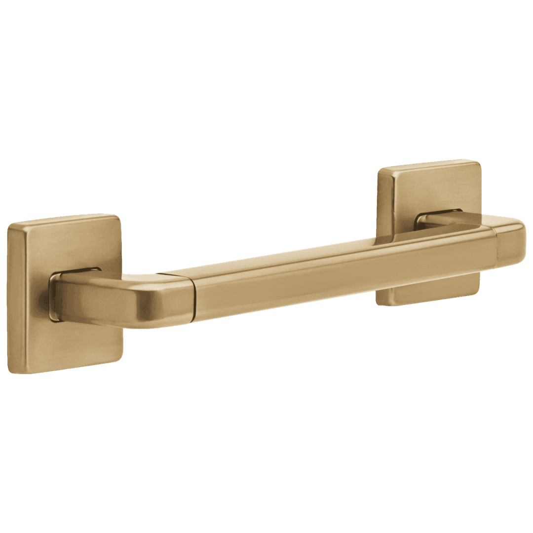 BathSafety 12'' Angular Modern Decorative ADA Grab Bar - Champagne Bronze by Delta Faucet