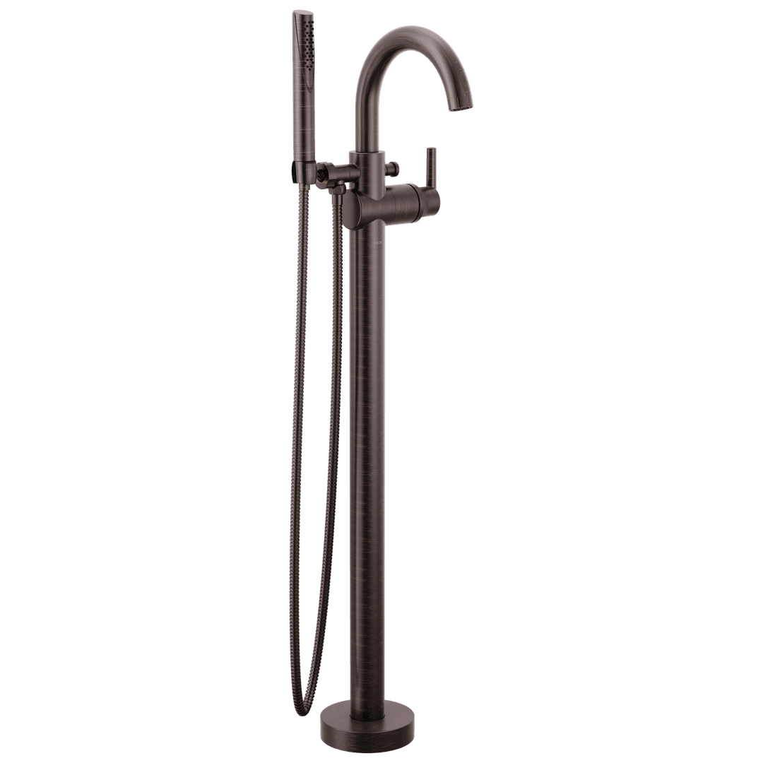 Delta Faucet Trinsic Single Handle Floor Mount Tub Filler Trim with Hand Shower - Venetian Bronze by Delta Faucet