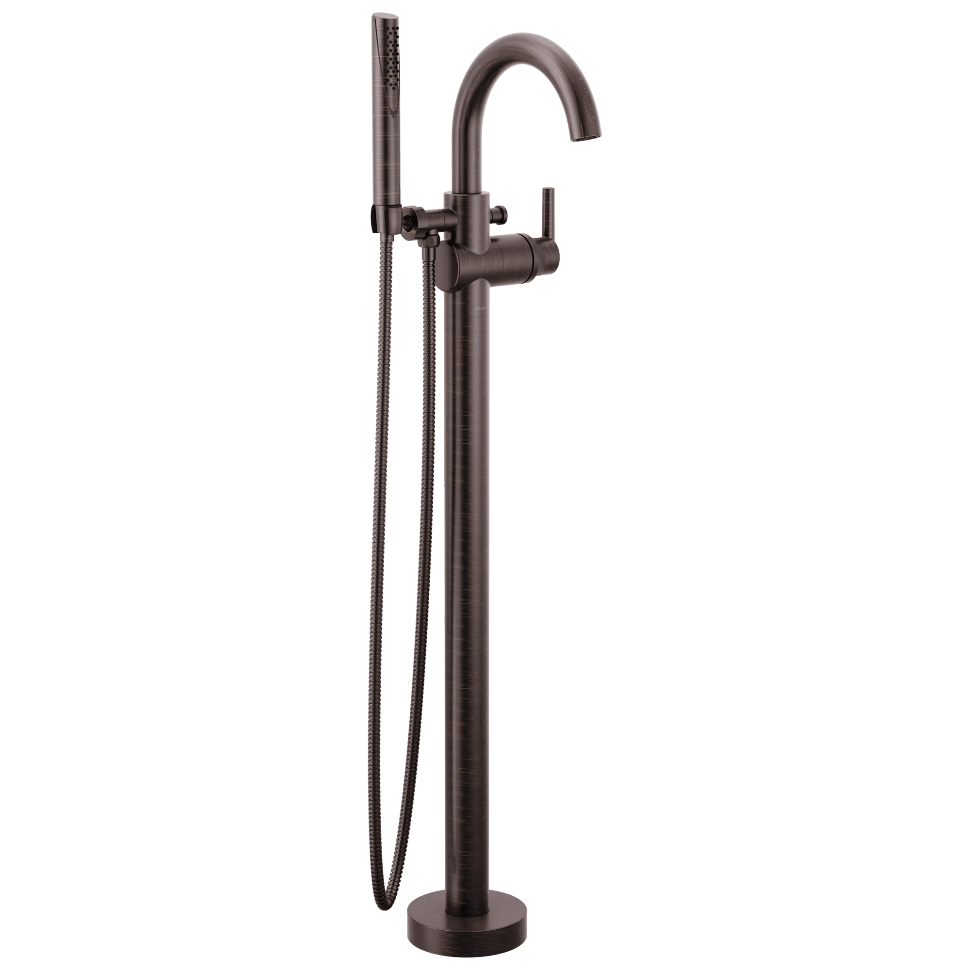 Delta Faucet Trinsic Single Handle Floor Mount Tub Filler Trim with Hand Shower - Venetian Bronze by Delta Faucet