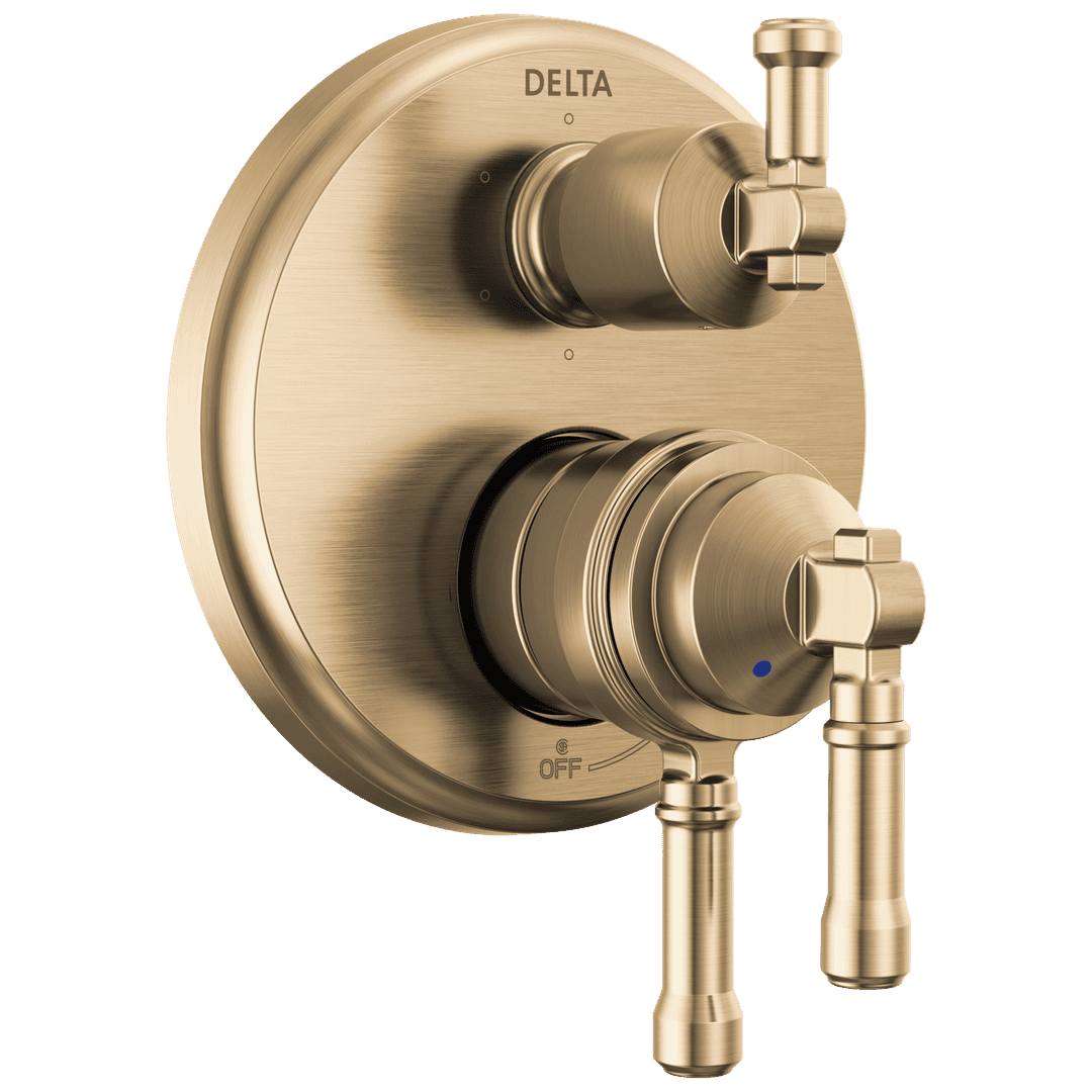 BroderickE 17 Series Integrated Diverter Trim 6-Setting - Lumicoat Champagne Bronze by Delta Faucet