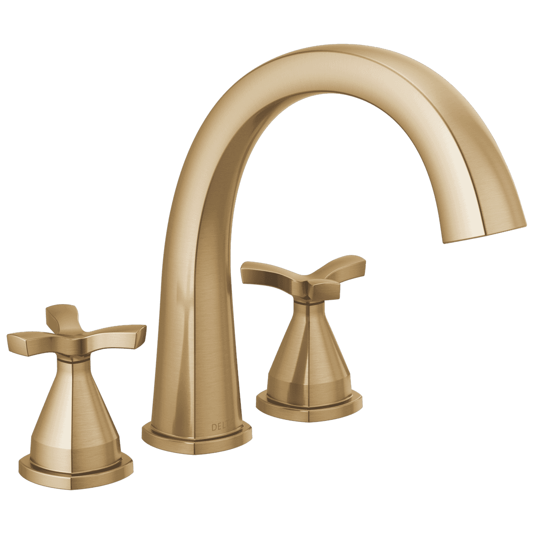 Delta Faucet Stryke Three Hole Roman Tub Trim - Lumicoat Champagne - Bronze by Delta Faucet